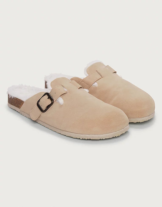 Suede Mule Corkbed Slippers